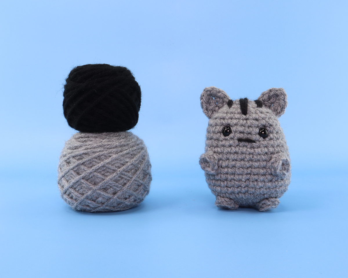 Nico The Grey Cat Crochet Kit – Animal Crochet Store