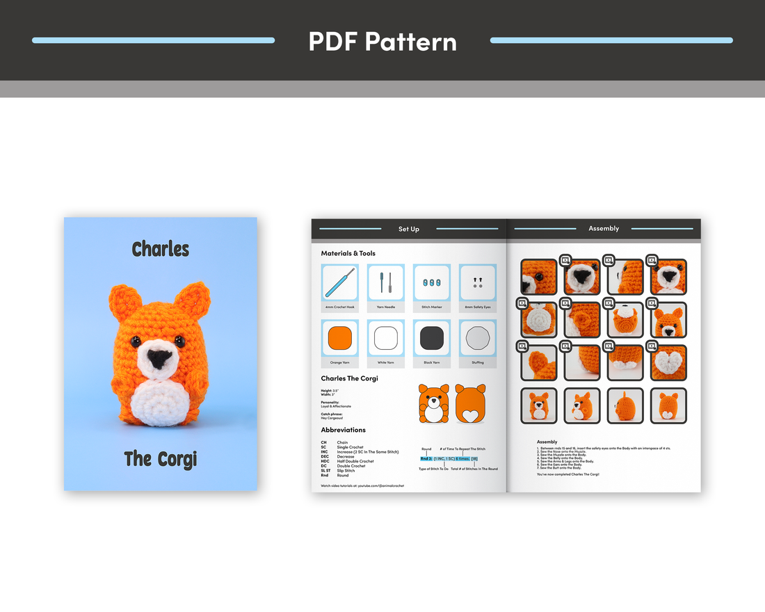 Charles The Corgi Crochet Pattern & Video