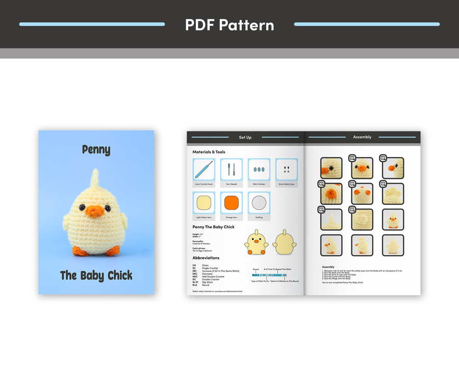 Penny The Baby Chick Crochet Pattern & Video