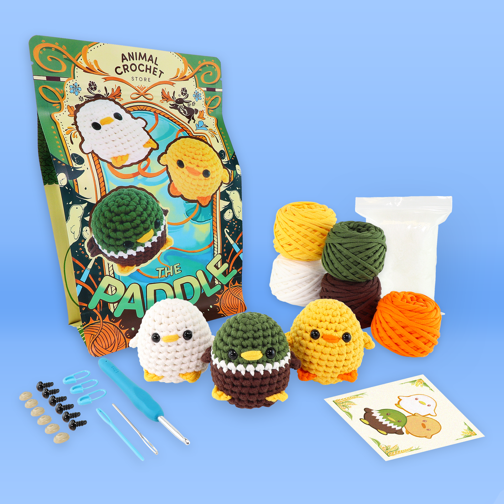 The Paddle Trio Crochet Kit – Animal Crochet Store