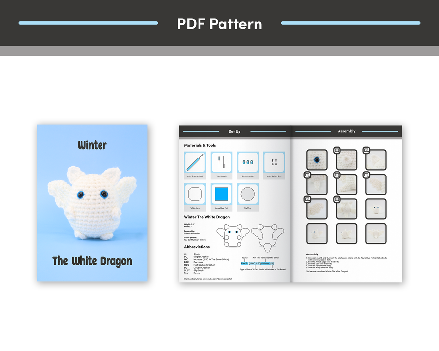 Winter The White Dragon Crochet Pattern & Video