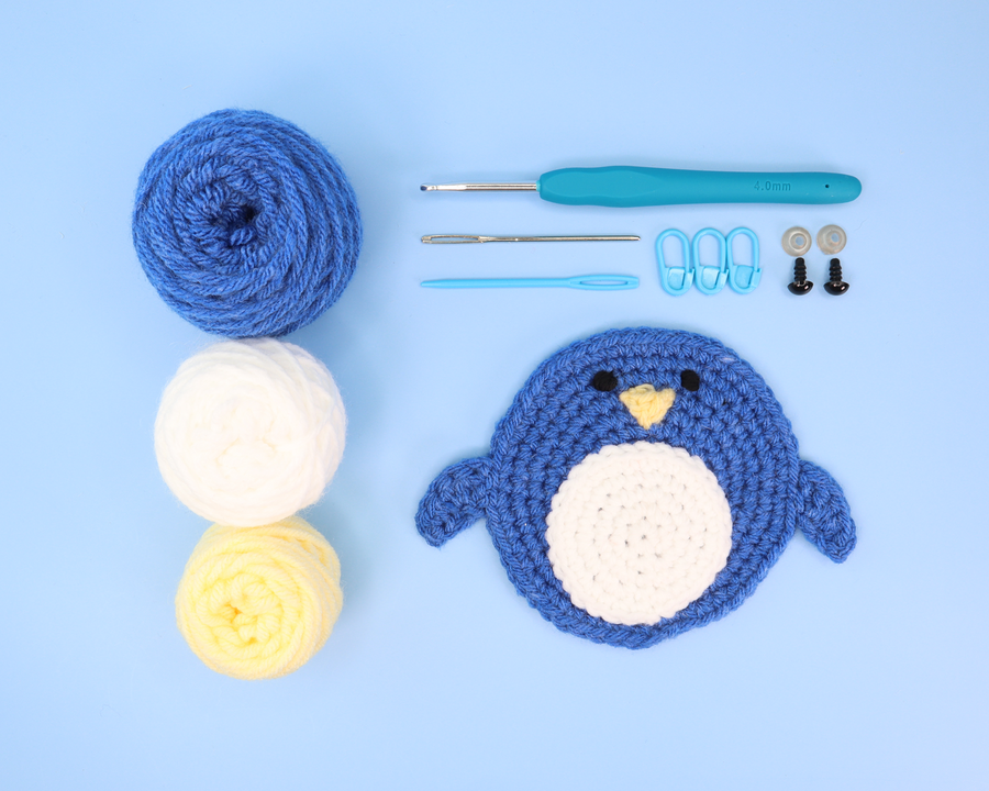 Pudgy The Penguin Coaster Crochet Kit