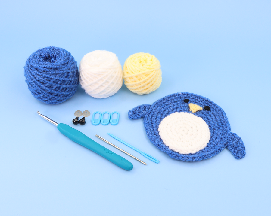 Pudgy The Penguin Coaster Crochet Kit