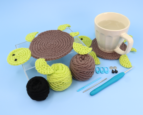 Shelldon The Turtle Coaster Crochet Kit
