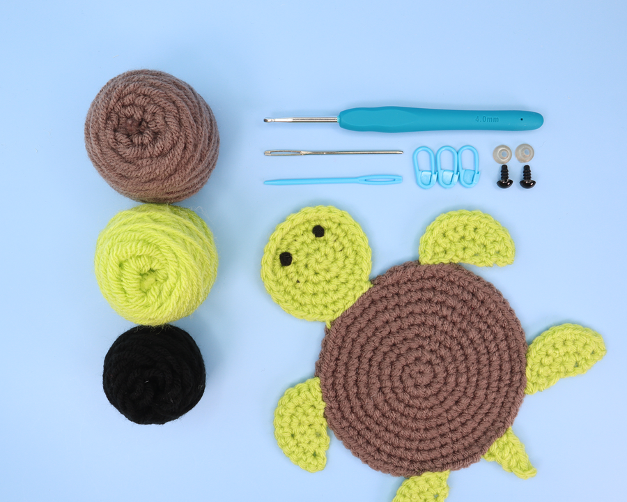 Shelldon The Turtle Coaster Crochet Kit