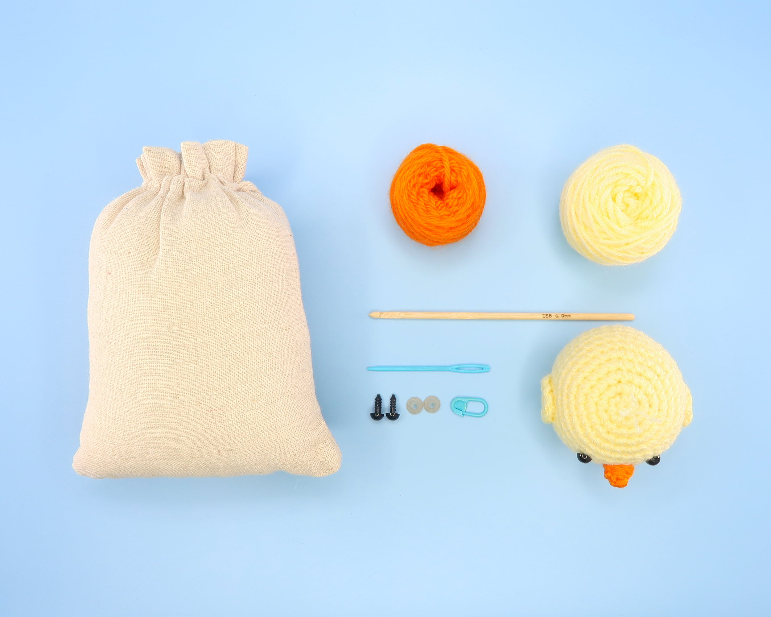 Chicken Crochet Kit & Pattern, Beginner Crochet Kit