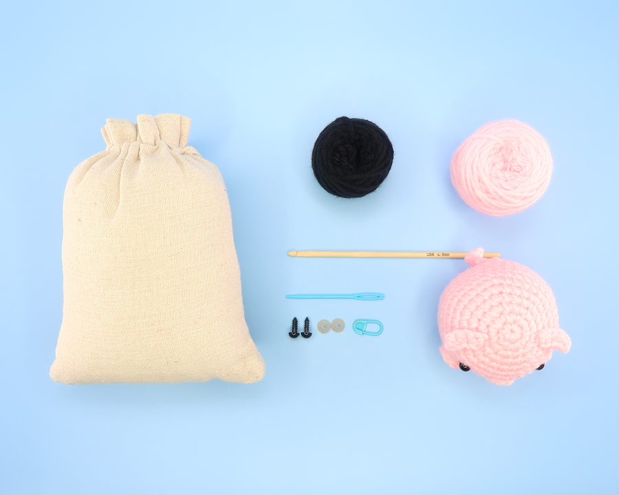 Pig Ball Crochet Kit & Pattern