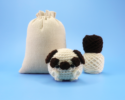 Pug Dog Ball Crochet Kit & Pattern