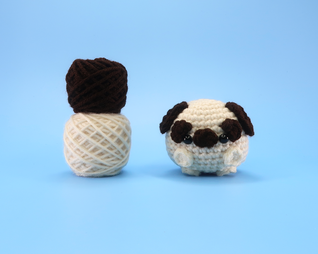 Pug Dog Ball Crochet Kit & Pattern