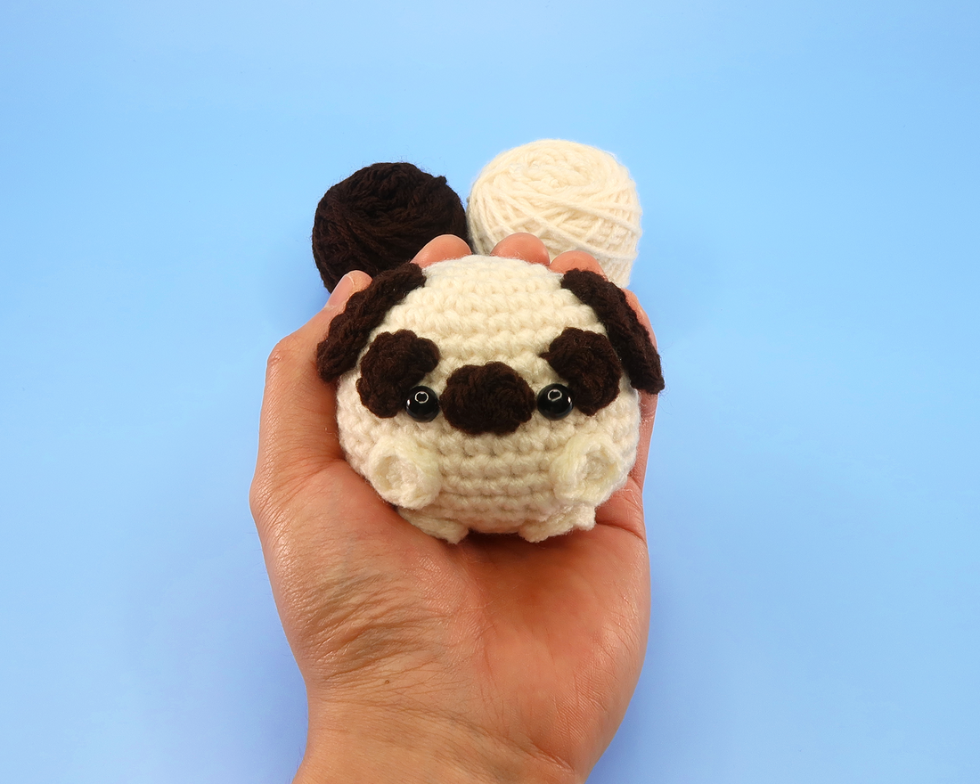 Pug Dog Ball Crochet Kit & Pattern