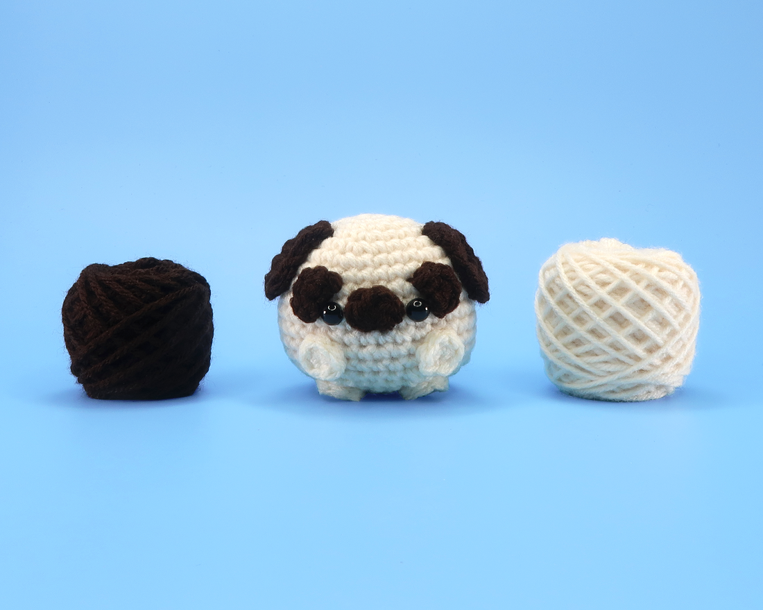 Pug Dog Ball Crochet Kit & Pattern