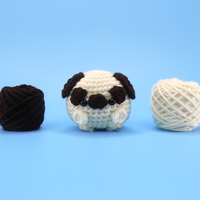 Pug Dog Ball Crochet Kit & Pattern