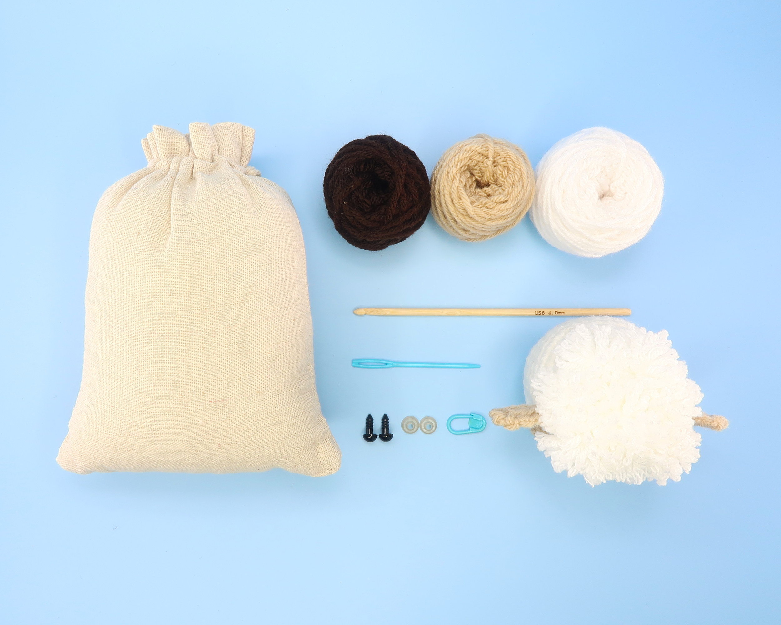 BEGINNER CROCHET KIT Amigurumi Cow, Easy Starter Crochet Kit